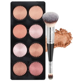 Professional Makeup Cream Contour Palette, Joyeee 8 Colours Concearler Full Coverage & Makeup Brush Set Contour Concearler Palette Contouring Face Make Up Gift for Women Girls