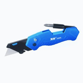 XW Folding Utility Knife with Screwdriver, Heavy Duty Zinc Alloy Lock-back Cutter