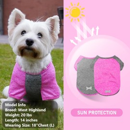 KYEESE Dog Shirts 2 Pack Quick Dry Soft Stretchy Raglan Sleeve Small Medium Dog T-Shirts with Reflective Label Lightweight Pet Clothes