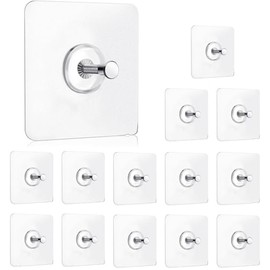 Paquete de 14 ganchos adhesivos de pared, ganchos de pared sin clavos, ganchos de imagen sin daños, impermeables y resistentes al óxido para usar en e