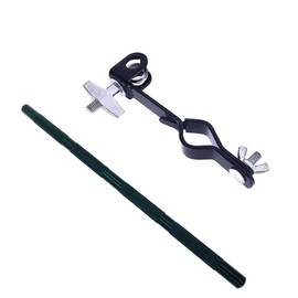 TUOREN Cowbell Mounting Clamp with 9.5mm Steel Arm Metal Cowbell Extension Rod Holder Drum Cowbell Mounting Percussion Bracket for Jam Blocks Tambourine Black