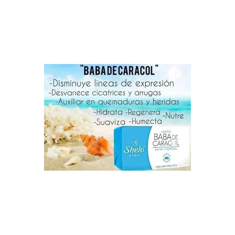 Jabon Baba De Caracol Facial Y Corporal 100g, 3 Shelo