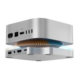 Minisopuru iExpandMate MINI4PRO Mac Mini M4 Dock with 4K@60 HDMI, 4TB M.2 NVMe SSD Enclosure, Mac Mini Hub & Stand for Mac Mini M4 and M4 Pro 2024 (TF/SD Solt, 3* USB-A 2.0, Audio) | Silver