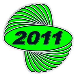 Versa-Tags Versa Tags 2011 Oval Model Year Car Dealer Window Stickers Proudly Made in The USA Versa Oval Model Windshield Year Stickers are Chartreuse Green Black in Color Come Twelve (12) to A Pack