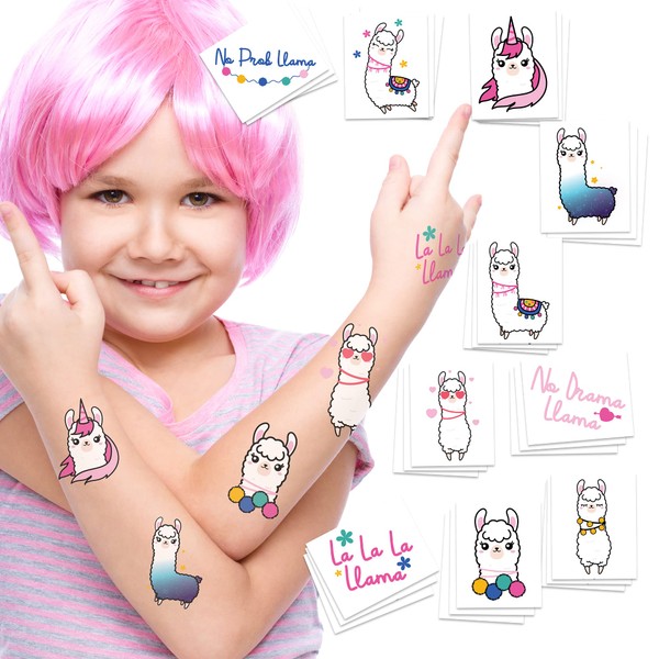 Llama Temporary Tattoos | Pack of 30 | MADE IN THE USA | Skin Safe | Party Supplies & Favors | Removable
