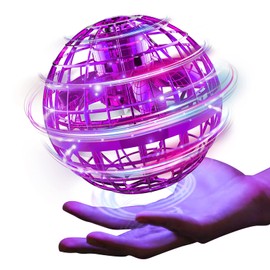 Gimama Flying Ball, Gyro, Flying Ball Toy, UFO Toy, Boomerang Spinner with LED Light, Popular Christmas Gift (Purple)