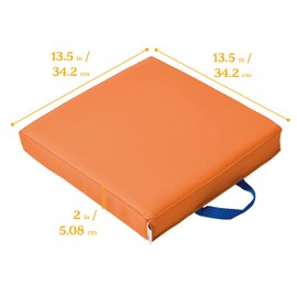ECR4Kids SoftZone Floor Cushions, Square, Flexible Seating, Orange, 6-Piece