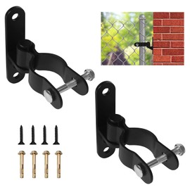 2 Pairs Wall Mount Gate Hinge, 1-3/8'' Heavy Duty Pipe Gate Hinge Set for Farm Gate Chain Link Fence Frame Hinge (Screws Included)