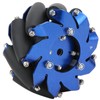 4in Mecanum Wheel Right Aluminum with TPU Rubber Rollers Industrial