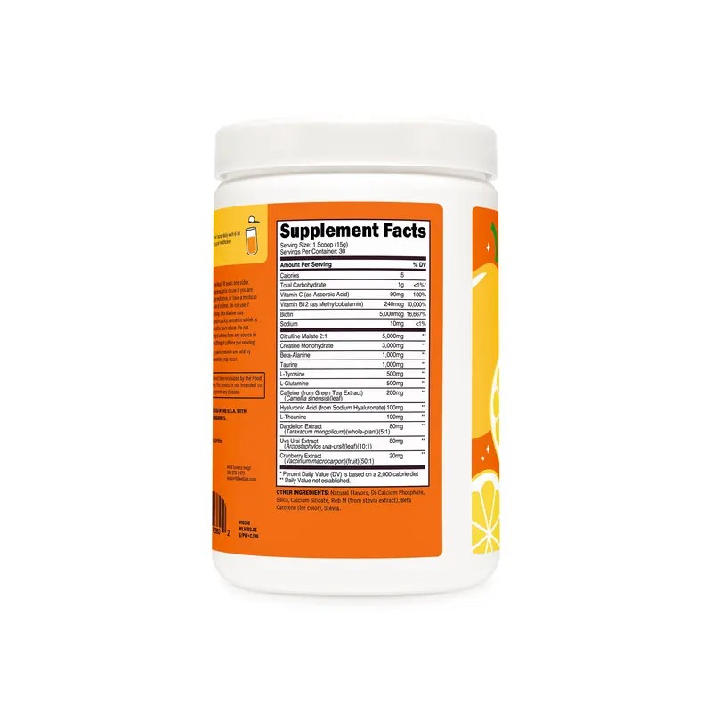 Wellah Pre-Workout with Creatine – 200mg Natural Caffeine, 3g Creatine
