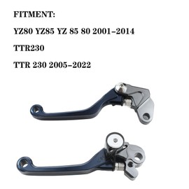 Adsspro CNC Aluminum Pivot Motorcycle Billet Foldable Brake Clutch Lever Handle for YZ80 YZ85 YZ 85 80 2001-2014 TTR230 TTR 230 2005-2022 Dirt Pit Bike Motocross （Black）