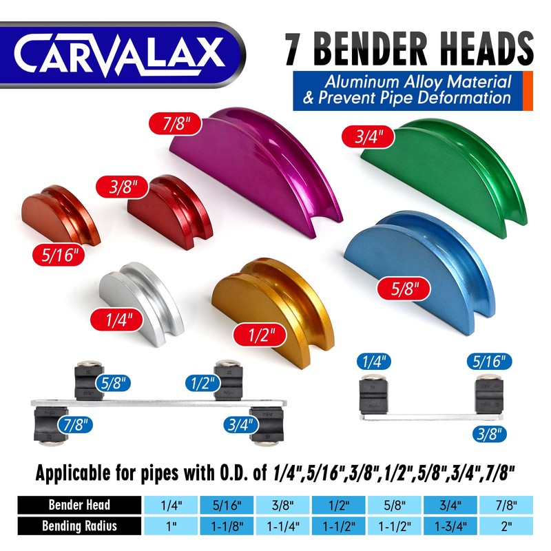 CARVALAX 90° Ratcheting Tube Bender Kit - LITE MODEL (No