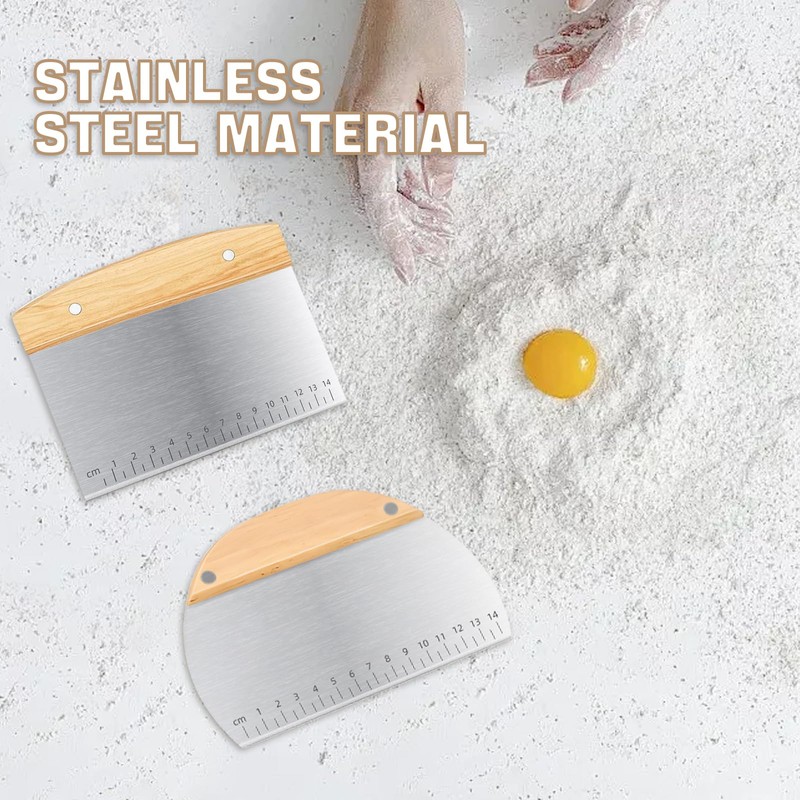 Generic Dough Scraper Cutter, 2Pcs Pizza Cutter, Stainless Steel Dough