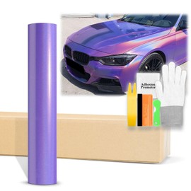 60"x84" (5FTx7FT) Purple Laser Flip Gloss Black Metallic Holographic Rainbow Psychedelic Vinyl Wrap Auto Car Sticker Decal Film Sheet Bubble Free Air Release Technology with Tool Kit