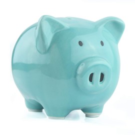 Piggy Bank,Child to Cherish Ceramic Pig Money Piggy Banks for Boys Girls Kids (Blue, M)