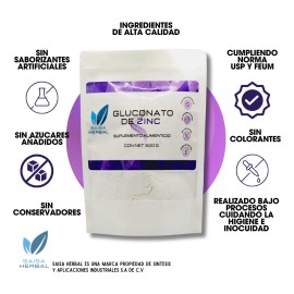 Gluconato De Zinc Bolsa Con 500 G.