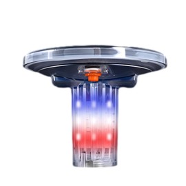 Solar Strobe Warning Light, Waterproof LED Flashing Safety Light, Outdoor Emergency Warning Lamp with Switch for Construction Traffic Dock Marine Beacon Road Signs