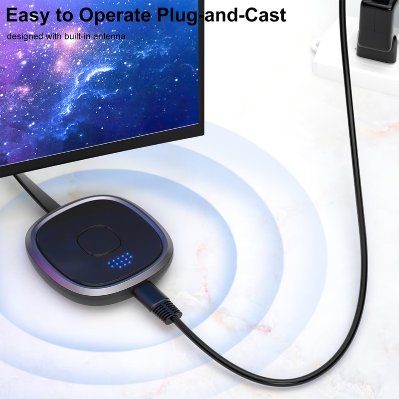 HUAJUN Wireless Video Receiver 5G 1080P,WiFi Dongle, HDMI Display Adapter