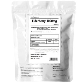 UKHealthHouse Elderberry Sambucus 5:1 Extract 1,000mg x 30 Tablets General Wellbeing Support Herbal Supplements for Men & Women Vegan Pills Tablet not Capsules