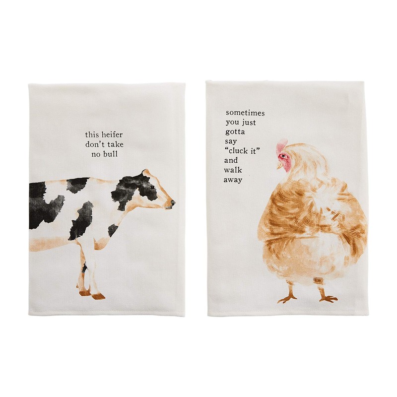 Mud Pie Farm Dish Towel 26 in x 16 1/2