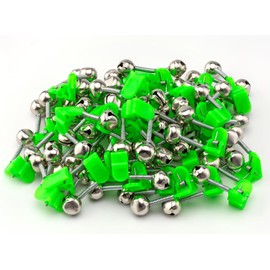 Famgee Plastic Fishing Bells Clips Night Fishing Rod Fish Bite Bait Alarm Indicator with Dual Alert Bells 42 Pcs