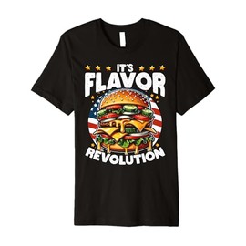 It’s a Flavour Revolution Juicy Burger USA Flag Premium T-Shirt
