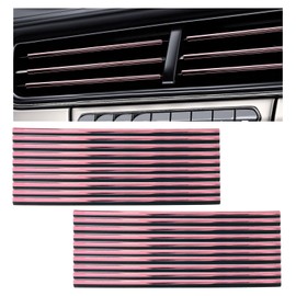 MUQIDA 20PCS Car Air Conditioner Decoration Strips, Waterproof Auto Moulding Trim for Straight Air Vent Outlet, Universal Bendable Vent Strip Interior Accessories for Most Vehicles (Pink)