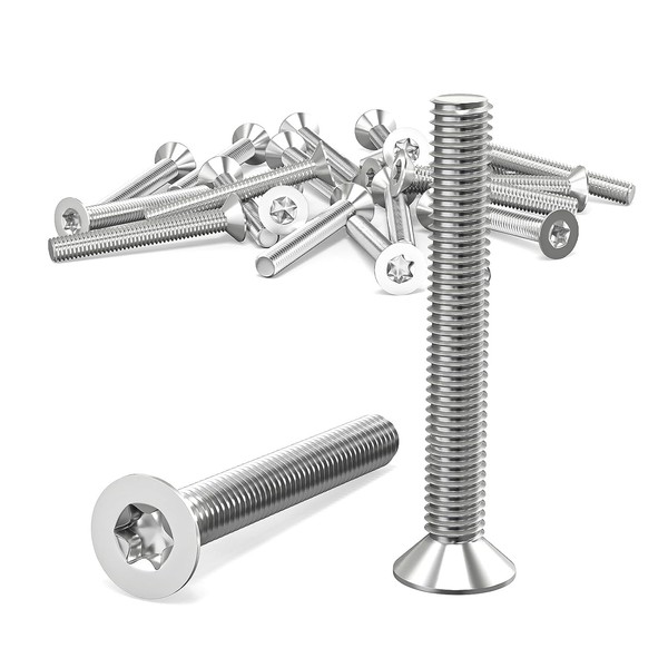 Wavanta 20Pcs M4 Bolts, M4 x 30mm Countersunk Torx Bolts