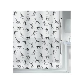 Spirella Monkey Shower Curtain, Black/White, 0.1 x 180 x 200 cm