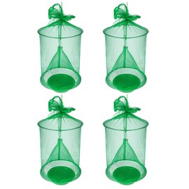 4 Pack Reusable Ranch Fly Traps Outdoor Hanging, Fly Catcher Killer Hunter Cage Control, Farm Horse Stable Fly Trap for Orchard, Barn, Garden
