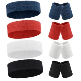Civaner 12 Pcs Neon Sweatbands Wrist Headbands for Men Women 80s 90s Sports Cotton Headbands Terry Cloth Athletic Sweat Bands for Tennis Football Gym Workingout Accessories(Stylish Color)