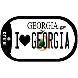 Smart Blonde I Love Georgia Novelty Metal Dog Tag Necklace DT-6161