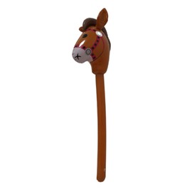 Milageto Hobby Horse Stick Toy,Horse Riding Stick, Fun Portable Cartoon Lovely Horse Head Stick, for Kids, Cowboy, Cowgirl Party, Brown