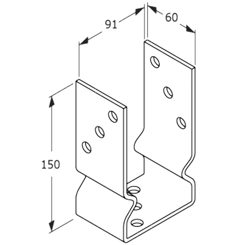 Bolt Down 91mm - 3.6" Silver (Pack of: 1) U