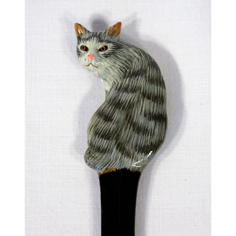 LX Hand Painted Gray Cat Letter Opener