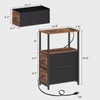 TUTOTAK Small Narrow LED End Table with Charging Station, Side