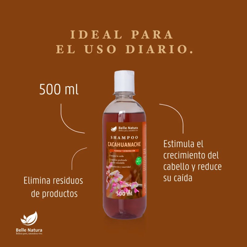 Shampoo Cacahuanache Anticaída Y Regenera 500 Ml