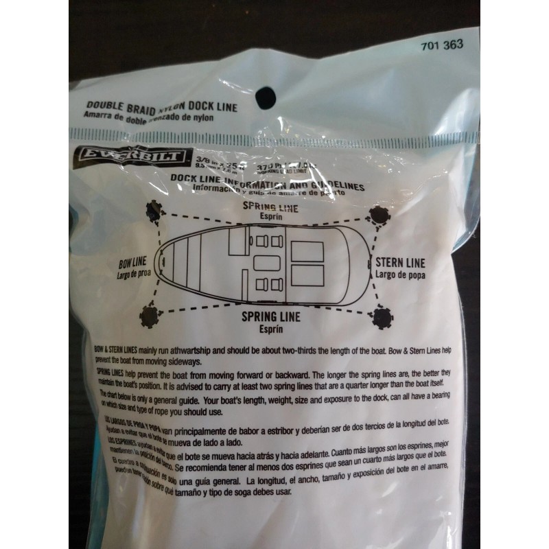 Everbilt NEW Everbilt Double Braid Nylon Dock Line Rope White