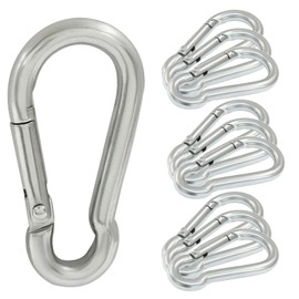 LifCratms 10 Pcs Spring Snap Hooks Heavy Duty, M4/1.57 Inch Stainless Steel Carabiner Clip, for Indoor and Outdoor Activity, Camping, Fishing, Hiking (Silver)