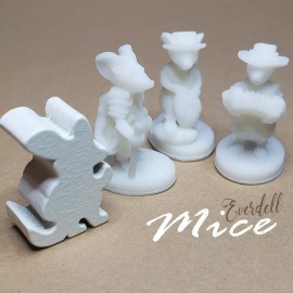Starling Games Mice 8pcs White | Unofficial Upgrade for Everdell, Frog, Rabbit