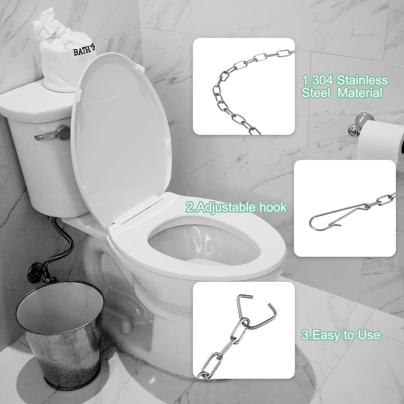uxcell 5Pcs Toilet Flapper Chain, 9.8" Stainless Steel Toilet Handle