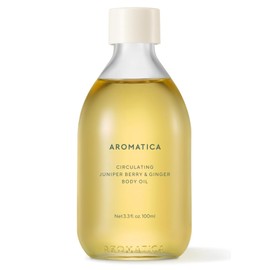 AROMATICA Circulating Body Oil Juniper Berry & Ginger -3.38 fl. oz. - Aromatherapy Massage Oil - Vegan Essential and Non Toxic Body Oil - After Shower Body Oil for Women