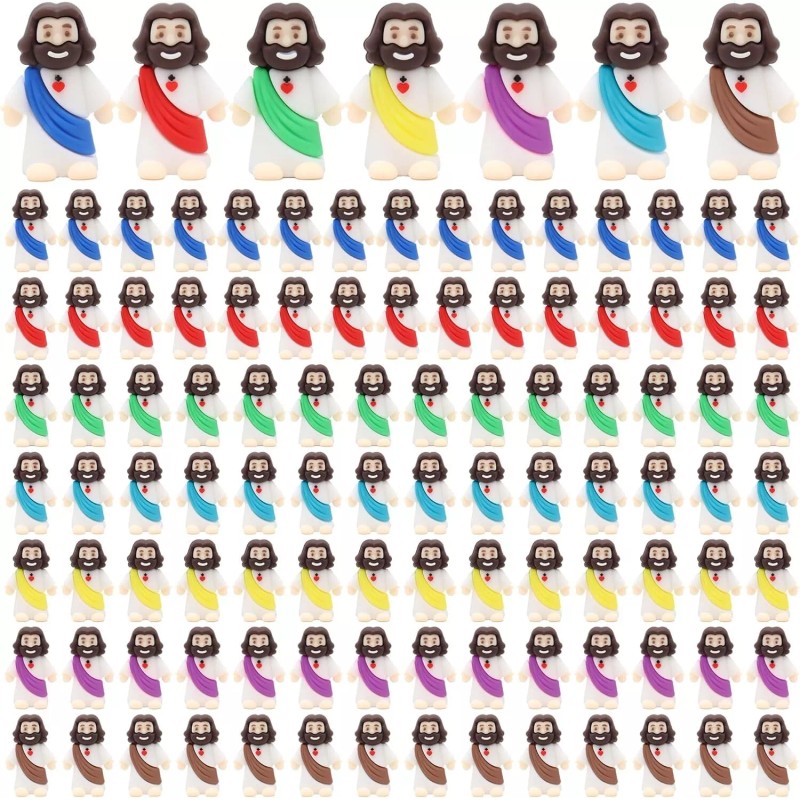 100 Pack Mini Jesus Figurines Bulk Little Jesus Figures Toys