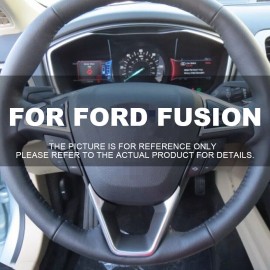 AQJ 15" Steering Wheel Cover Genuine Leather for Ford Fusion 2008-2016