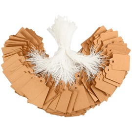 220 Pack Kraft Price Tags with String Marking Tags with Hanging String Price Labels Display Tags for Jewelry, Clothing, Crafts (1.38 x 0.87 Inches)