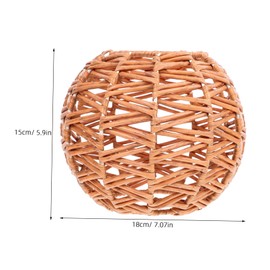 TEHAUX Boho Shade Handwoven Plastic Woven Lampshade for Pendant for Kitchens Dining Rooms Cafes and Lofts Easy Care Vintage Aesthetic