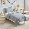 DuShow Cot Bed Duvet Cover Set, Cotton, Grey Line, Toddler