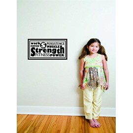 Design With Vinyl Work : Exercise : Persistence : Muscle : Power : Strength : Fitness Quote - Color=As Seen- Size=10"X12"