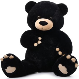 MorisMos Giant Teddy Bear Stuffed Animal 5Ft, Oversize Big Black Teddy Bear for Baby Shower Party Decoration,59'' Large Black Stuffed Animal Gift for Kid Girl Boy Girlfriend Birthday Christmas