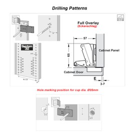 LOOTICH 165 Degree Full Overlay 35mm Hinges with Hydraulic Damper for Kitchen Cabinet Cupboard Wardrobe Door Metal Soft Close Hinge with Cushioning and Buffering Pack of 2